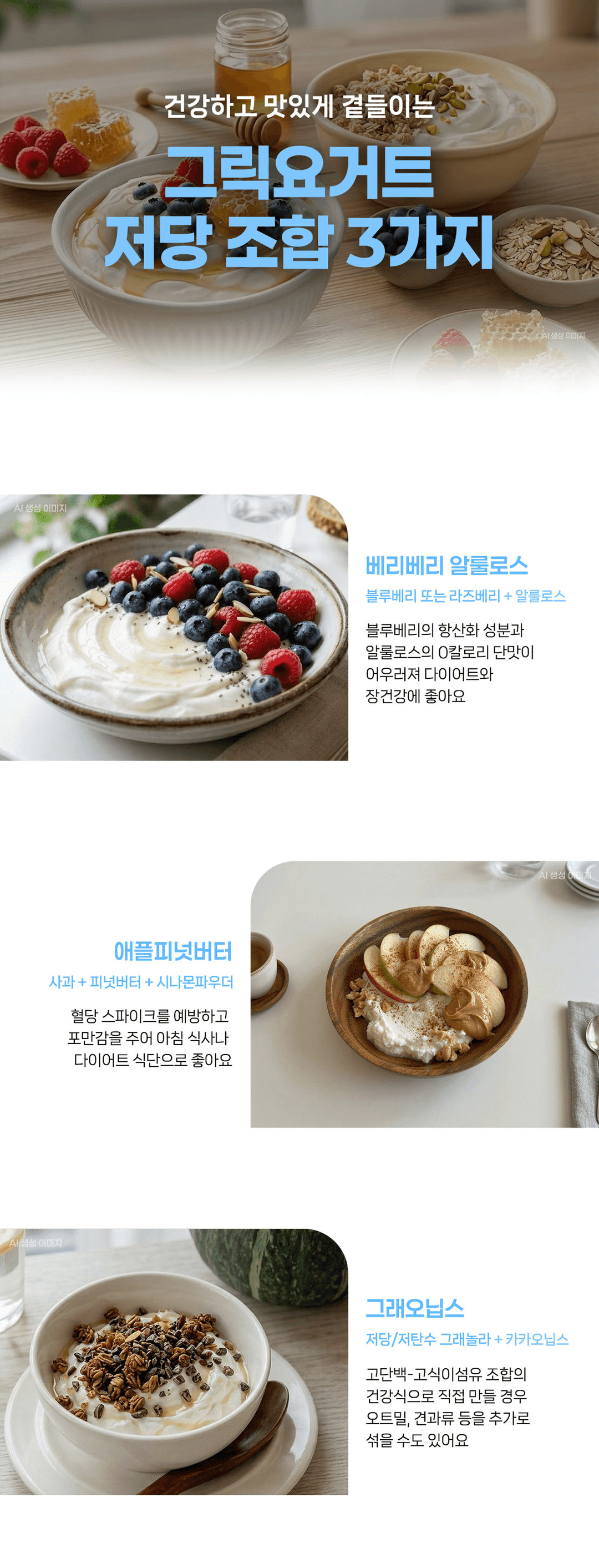 건강하고 맛있게 곁들이는 그릭요거트 저당 조합 추천🥣