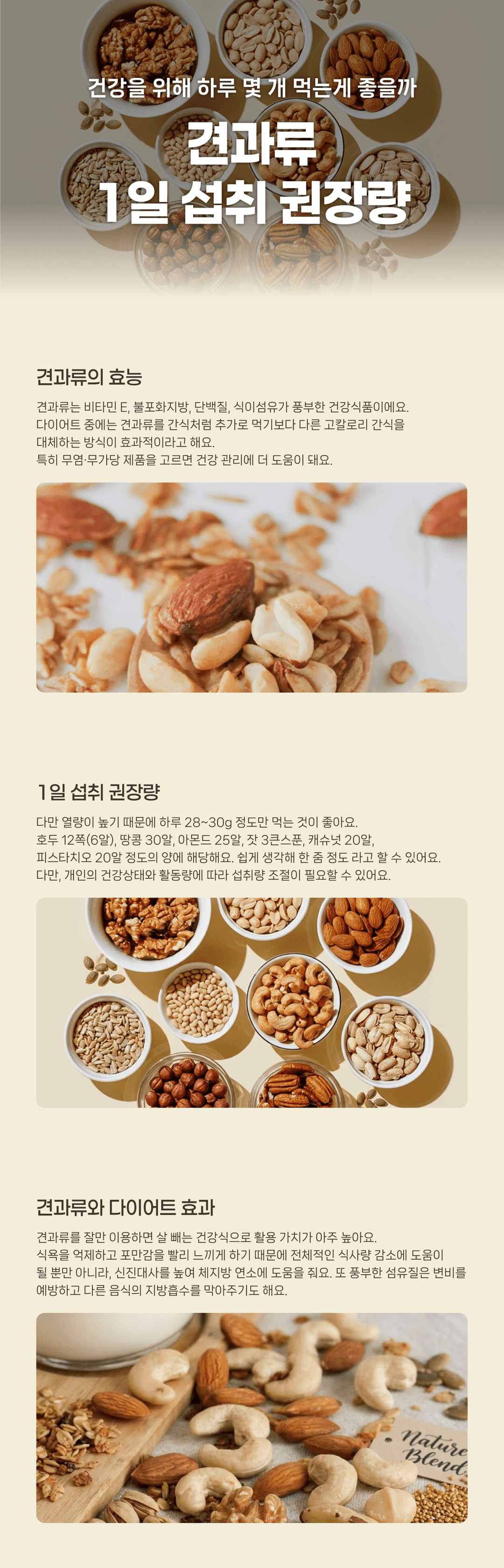 견과류, 건강을 위해 하루 몇개 먹는게 좋을까요?