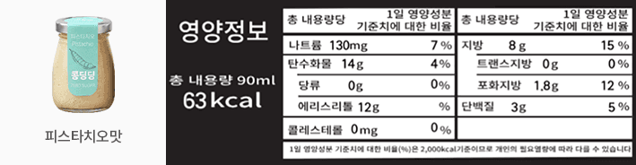 콩딩딩 피스타치오 영양정보