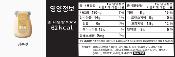 콩딩딩 땅콩맛 영양정보